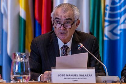 José Manuel Salazar-Xirinachs, secretario ejecutivo de la Comisión Económica de las Naciones Unidas para América Latina y el Caribe, durante el Lanzamiento informe.