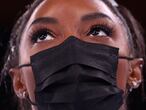 Tokyo 2020 Olympics - Gymnastics - Artistic - Women's Team - Final - Ariake Gymnastics Centre, Tokyo, Japan - July 27, 2021. Simone Biles of the United States wearing a mask before the start REUTERS/Mike Blake