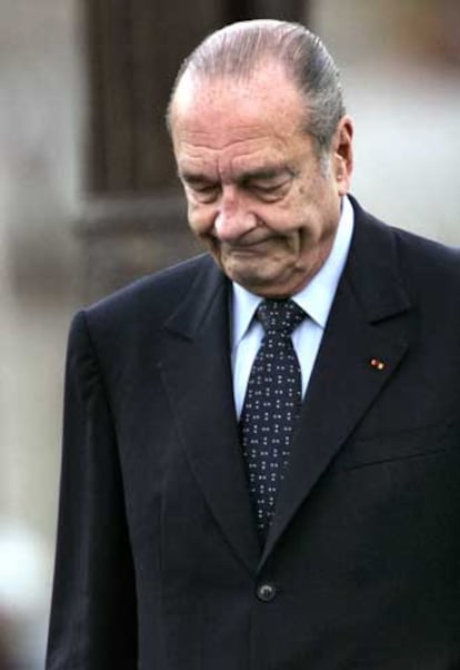 El presidente Chirac, en el homenaje celebrado ayer a Charles de Gaulle.