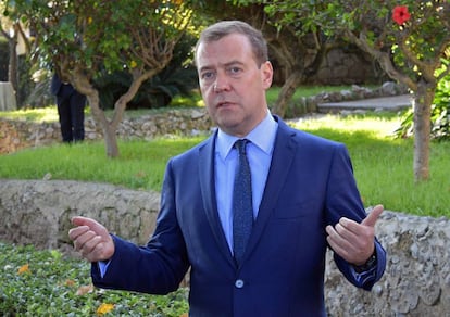 El primer ministro ruso, Dmitry Medvedev, en Palermo, este martes.