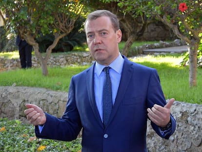 El primer ministro ruso, Dmitry Medvedev, en Palermo, este martes.