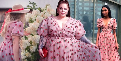 Tess Hollyday con el vestido en los Grammy y varias modelos con el vestido viral del verano.