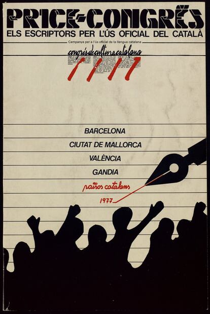 Cartell de reivindicaci d's de la llengua catalana.