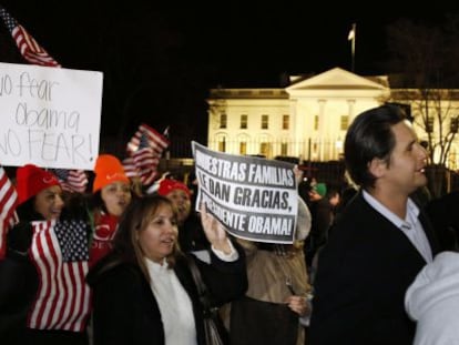 Concentração em apoio a Obama, em novembro de 2014, depois do anúncio da reforma.