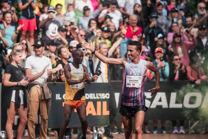 El marroquí Elhousine Elazzaoui, durante la carrera de este domingo.