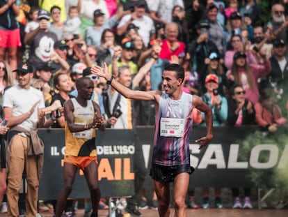 El marroquí Elhousine Elazzaoui, durante la carrera de este domingo.