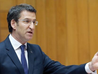 Feijóo durante la sesión de control