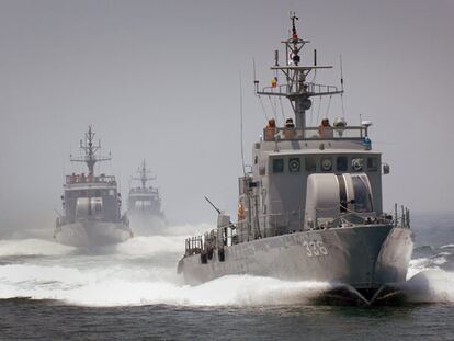 Patrulleras surcoreanas, en una foto sin fechar distribuida ayer por la Armada desde Seúl.