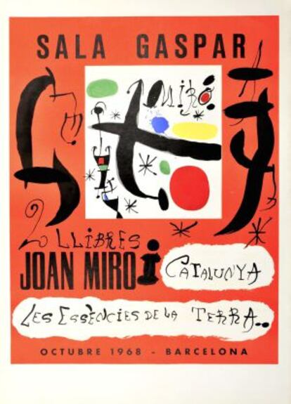 Cartel de Joan Mir&oacute; para su exposici&oacute;n en la galer&iacute;a, en exposici&oacute;n.