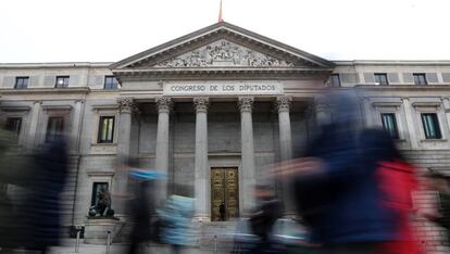 Fachada principal del Congreso de los Diputados.