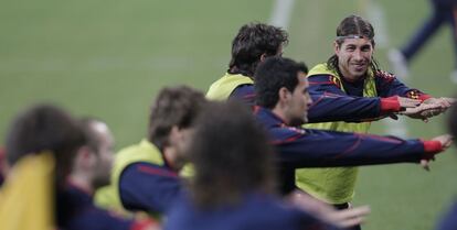 Sergio Ramos entrena junto a sus compañeros de la selección española en Potchefstroom, su lugar de concentración, durante la fase final del Mundial de Sudáfrica 2010.