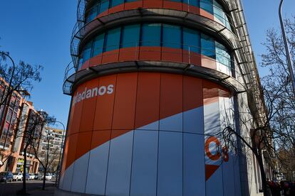 Ciudadanos headquarters in Madrid, where leaders are meeting to discuss the party's future. 