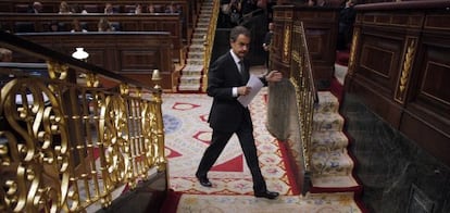 Zapatero, en su comparecencia en el Congreso de los Diputados.