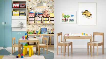 Este pupitre infantil se adapta genial a todo tipo de espacios decorativos. IKEA.