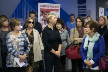 Minut de silenci al Liceu Francés de Barcelona.