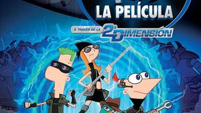 Cartel de Phineas y Ferb. A través de la Segunda Dimensión