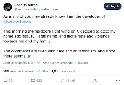 Captura de pantalla del perfil de Joshua Aaron en Bluesky.
