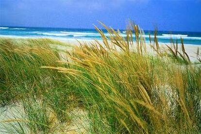 La playa de Traba, en el concejo coruñés de Laxe, se extiende a lo largo de casi tres kilómetros.