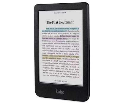 Frontal de un libro electrónico de Kobo