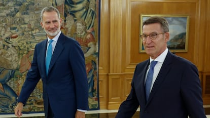 El rey Felipe VI recibía al líder del PP, Alberto Núñez Feijóo, el 22 de agosto en el palacio de la Zarzuela.