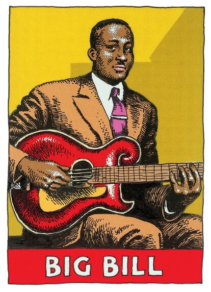 Retrato de Big Bil Broonzy, de Robert Crumb.