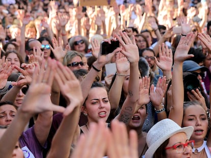 Manifestación en apoyo de la víctima de La Manada en junio de 2018.