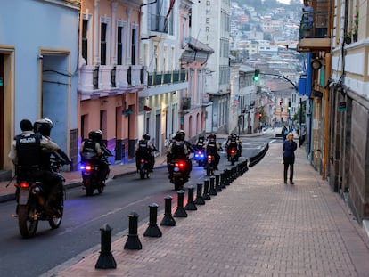 Un operativo policial en Quito (Ecuador), el 9 de enero.