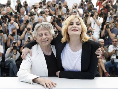 Emmannuelle Seigner y Roman Polanski en Cannes en 2017 