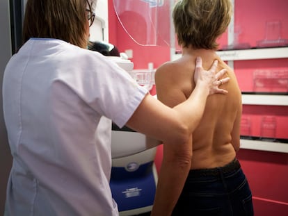 A mammography in a hospital in Haute-Savoie, France.