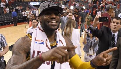 LeBron celebra el t&iacute;tulo en la Conferencia Este.