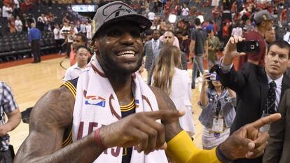 LeBron celebra el título en la Conferencia Este.