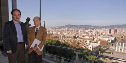 Josep Serra y Miquel Roca, en una de las terrazas del MNAC.