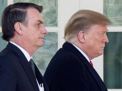 Jair Bolsonaro e Donald Trump na Casa Branca.