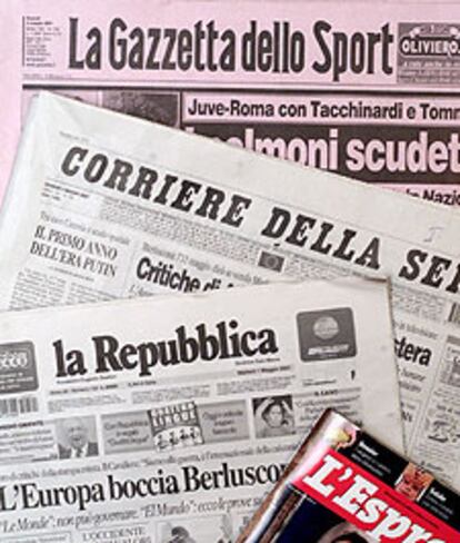 Portadas de los principales periódicos italianos.