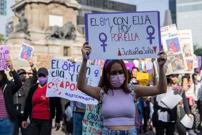 Manifestación por la muerte de Sofía Morales