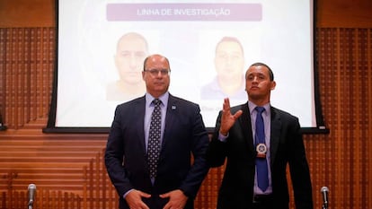 O governador Wilson Witzel e o delegado Giniton Lages, nesta terça no Rio.