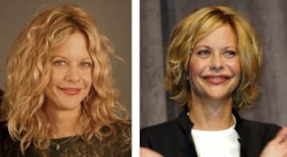 Meg Ryan antes y después de comenzar a retocarse la cara.