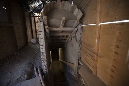 Entrada a uno de los túneles que forman parte de la red de túneles recien descubiertos en la ciudad de Puebla.