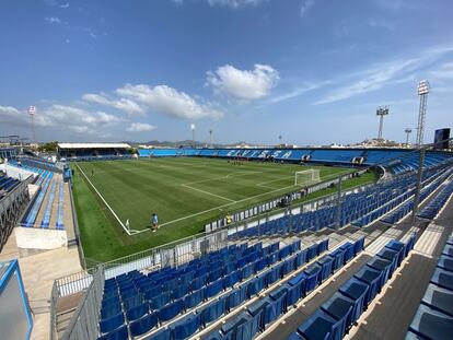 El estadio de Can Misses, la casa de la UD Ibiza, que ha pasado de contar con 4.500 asientos a tener casi 7.000 gracias a dos gradas supletorias.