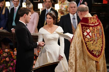 Jack Broonksbank y Eugenia de York, durante la ceremonia.