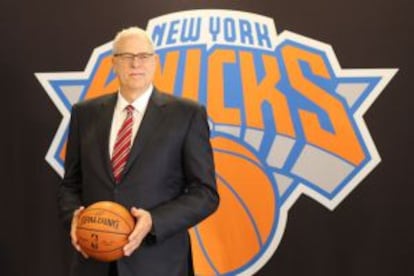 Phil Jackson, en su presentación como presidente de los Knicks.