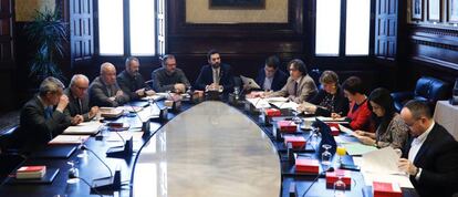 Reuni&oacute;n de la Mesa del Parlament, este martes.