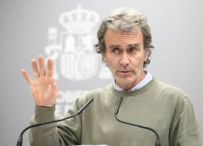 El director del Centro de Coordinación de Emergencias Sanitarias, Fernando Simón, comparece para explicar la última hora del coronavirus, el pasado viernes. 