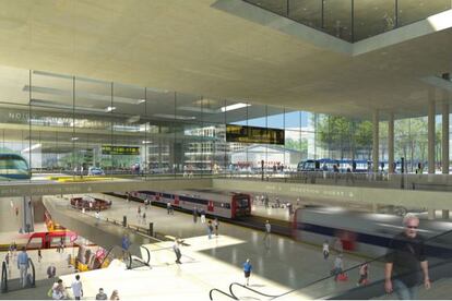 Imagen virtual de la futura estación parisina de Noisy-Champs