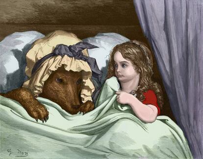 'Caperucita Roja y el Lobo', grabado de Gustave Doré. 