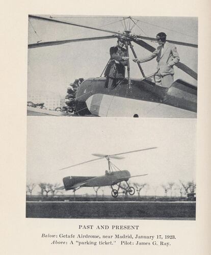 Ejemplar en inglés de <i>Alas de mañana</i>, de Juan de la Cierva, inventor del autogiro.