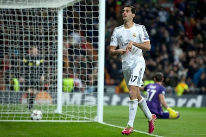 Arbeloa celebra su gol, el segundo del Madrid.