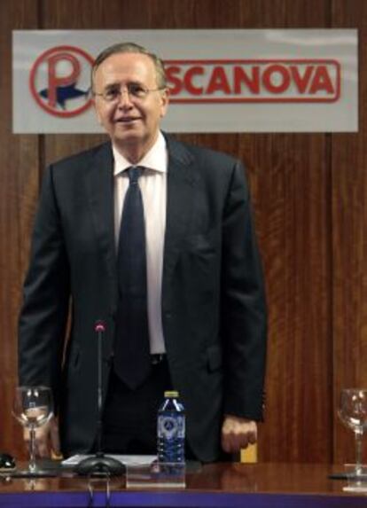 El presidente de Pescanova, Manuel Fernández de Sousa-Faro, durante la reunión de la junta general de accionistas que la empresa de 2012.