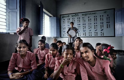 Un centro de niños discapacitados de la Fundación Vicente Ferrer en India.