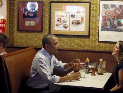 Obama come com uma remetente em Minnesota.